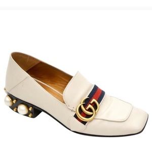 Gucci white leather Peyton loafer